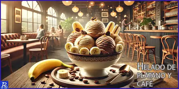 Helado platano y café