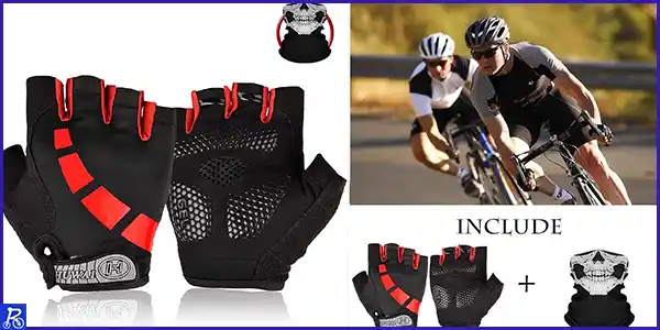 Guantes de ciclismo de verano- medio dedo unisex almohadillados