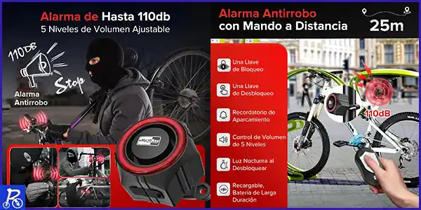Alarma de bicicleta contra los ladrones