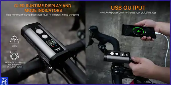 RAVEMEN 2400 Lúmenes Luz Delantera de Bicicleta, PR 2400 Haz Reflector Antideslumbrante con Interruptor Remoto Inalámbrico para Ciclismo de Carretera-Montaña Tipo-C Resistencia al Agua IPX8