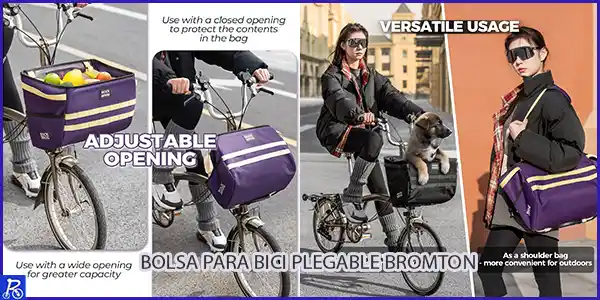 Bolsa de manillar para bicicleta plegable Brompton