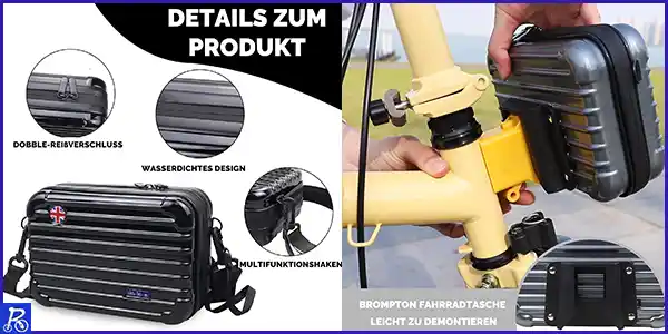 ZUKKA Bolsa de nariz plegable impermeable para bicicleta Brompton Mini Maleta de almacenamiento negro