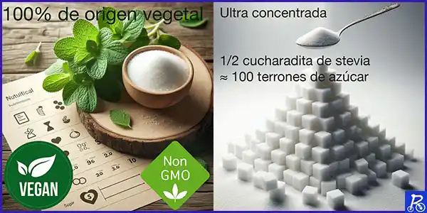 Edulcorante natural stevia o estevia