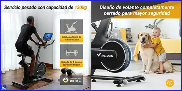 MERACH Bicicleta estática Ciclismo Interior Indoor Resistencia magnética Peso de 127 Kg