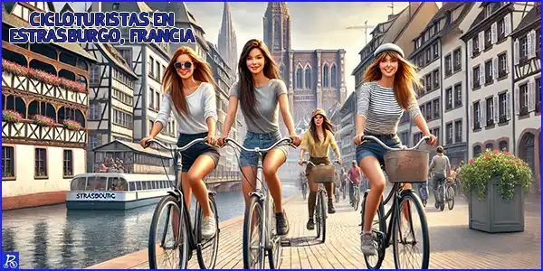 Cicloturistas en Estrasburgo - Francia