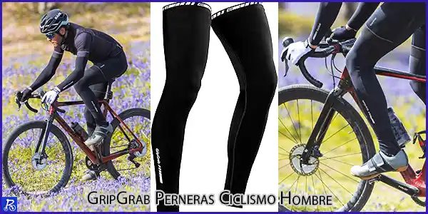 Ciclista portando perneras piernas