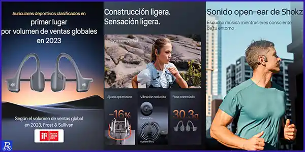 Auriculares deportivos conduccion osea